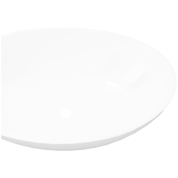 Luxury Ceramic Basin Oval-Shaped Sink White 40 X 33 Cm