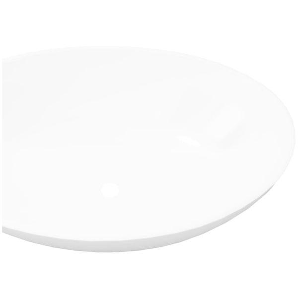 Vidaxl Luxury Ceramic Basin Oval Shaped Sink White 40 X 33 Cm Bathroom Sinks
