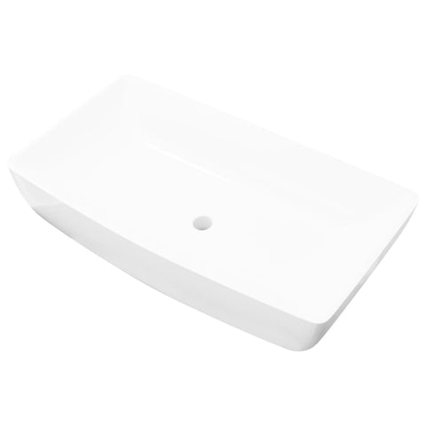 Luxury Ceramic Basin Rectangular Sink White 71 X 39 Cm Bathroom Sinks