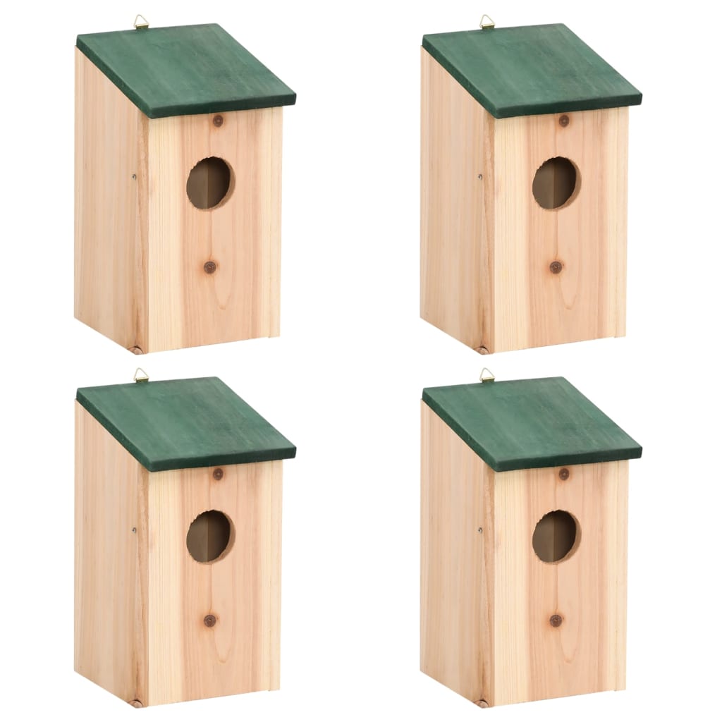 Bird House Nesting Box Wood 4 Pcs Bird Houses