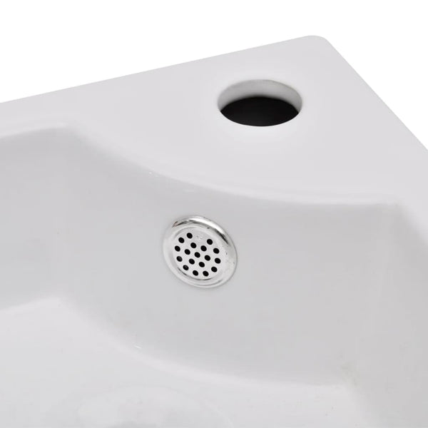 Wash Basin With Overflow 45X32x12.5 Cm White