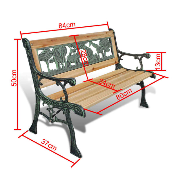 Vidaxl Children Garden Bench 84 Cm Wood Benches