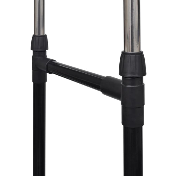 Vidaxl Clothes Rack 4 Castors 2 Hanging Rails Garment Racks