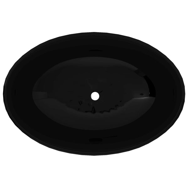 Luxury Ceramic Basin Oval-Shaped Sink Black 40 X 33 Cm