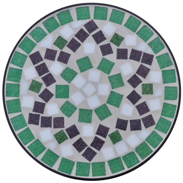 Mosaic Side Table Plant Green White