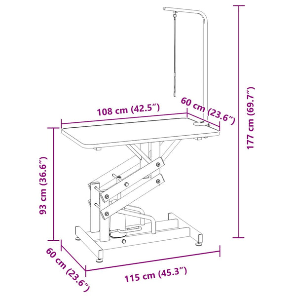 Hydraulic Pet Grooming Table With Arm And Loop Grooming Tables