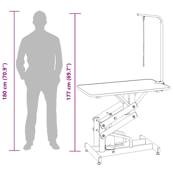 Hydraulic Pet Grooming Table With Arm And Loop Grooming Tables