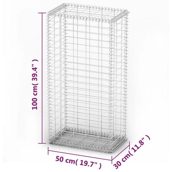 Gabion Basket With Lids Galvanised Wire 100 X 50 30 Cm Gabion Baskets