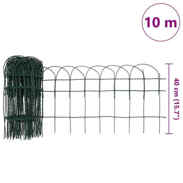 Vidaxl Garden Border Fence Powder Coated Iron 10X0.4 M Fence Panels