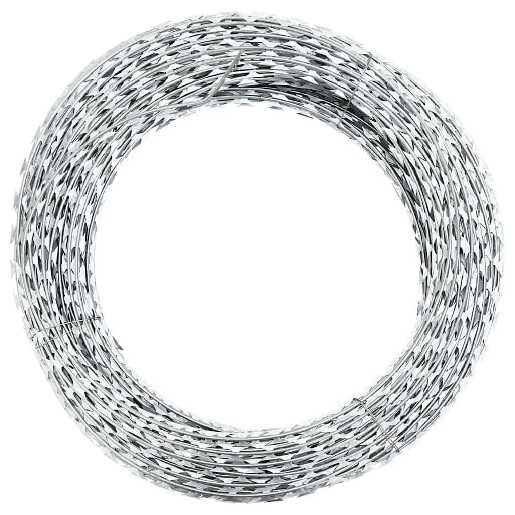 Vidaxl Razor Wire Helical Roll Galvanised Steel 100 M Garden Fencing Accessories