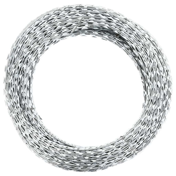 Vidaxl Razor Wire Helical Roll Galvanised Steel 100 M Garden Fencing Accessories