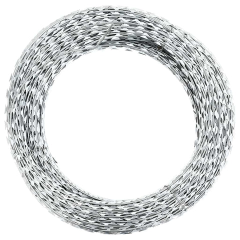 Vidaxl Razor Wire Helical Roll Galvanised Steel 100 M Garden Fencing Accessories
