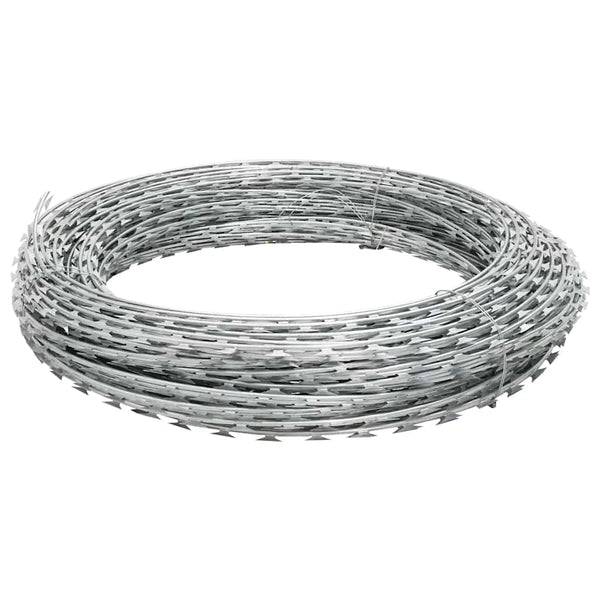 Vidaxl Razor Wire Helical Roll Galvanised Steel 100 M Garden Fencing Accessories