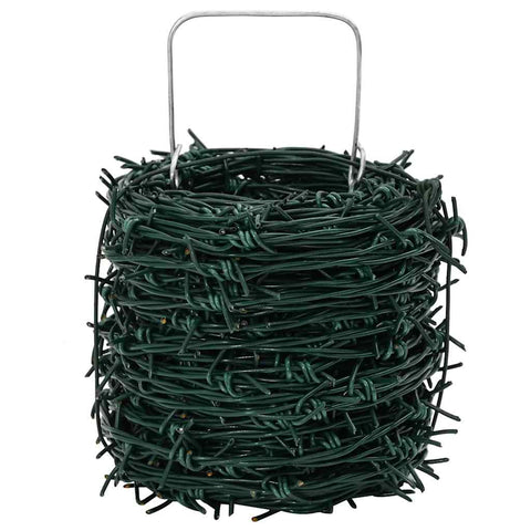 Powder Coated Iron Barbed Wire 100 Metre Green Garden Fencing Accessory Garden Fencing Accessories
