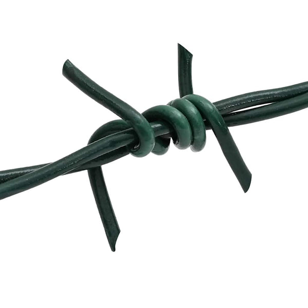 Powder Coated Iron Barbed Wire 100 Metre Green Garden Fencing Accessory Garden Fencing Accessories