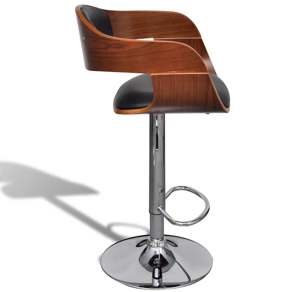 Vidaxl Bar Stool Bent Wood And Faux Leather Benches Bar Stools