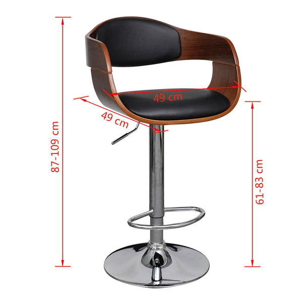 Vidaxl Bar Stool Bent Wood And Faux Leather Benches Bar Stools