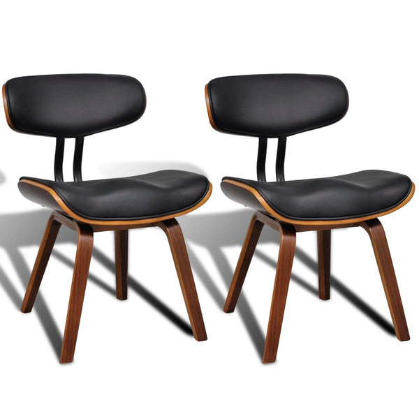 Dining Chairs 2 Pcs Bent Wood And Faux Leather