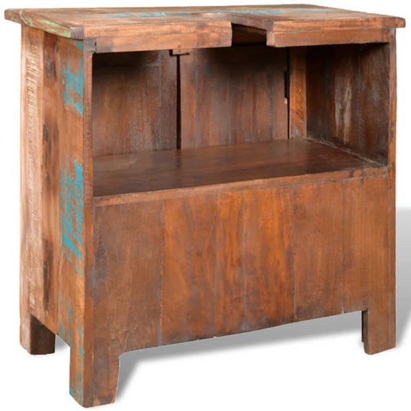 Reclaimed Solid Wood Bathroom Vanity Cabinet Set With Mirror Bathroom Cabinets