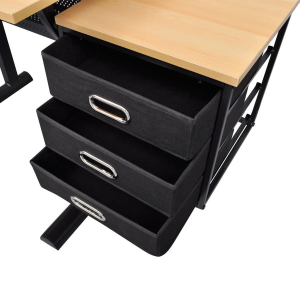 Vidaxl Three Drawers Drawing Table With Stool Drawing Boards & Tables