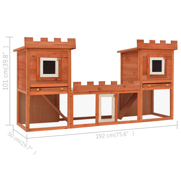 Outdoor Large Rabbit Hutch House Pet Cage Double Small Animal Cages & Hutches
