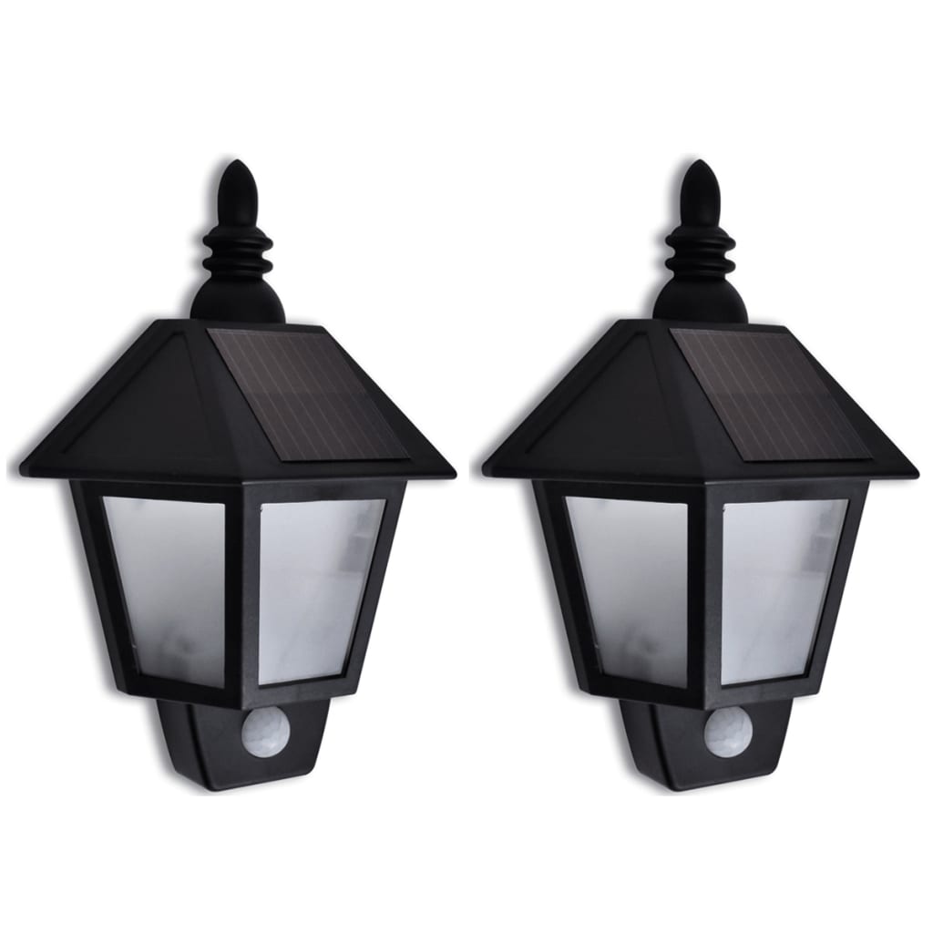 Solar Wall Lamp With Motion Sensor 2 Pcs Landscape & Walkway Lights