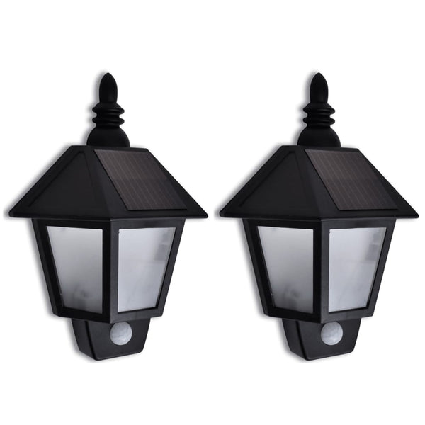 Solar Wall Lamp With Motion Sensor 2 Pcs Landscape & Walkway Lights