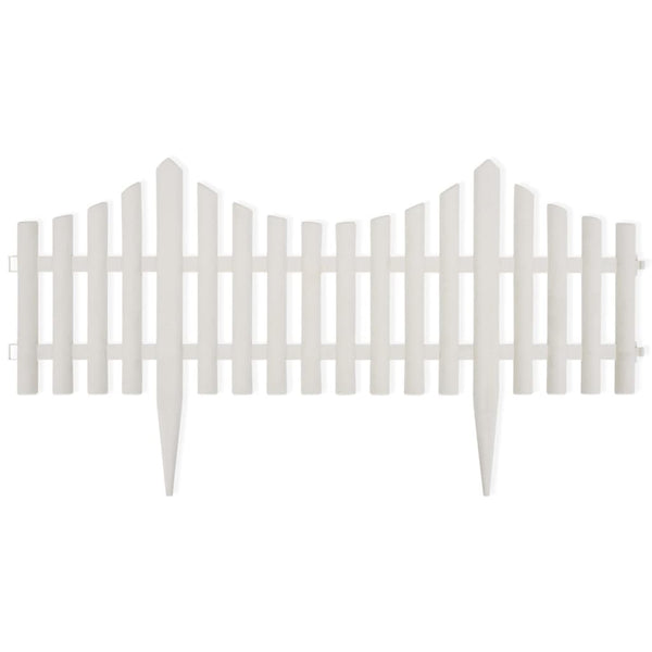Vidaxl White Lawn Divider 17 Pcs / 10 M Garden Edging & Borders