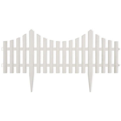 Vidaxl White Lawn Divider 17 Pcs / 10 M Garden Edging & Borders