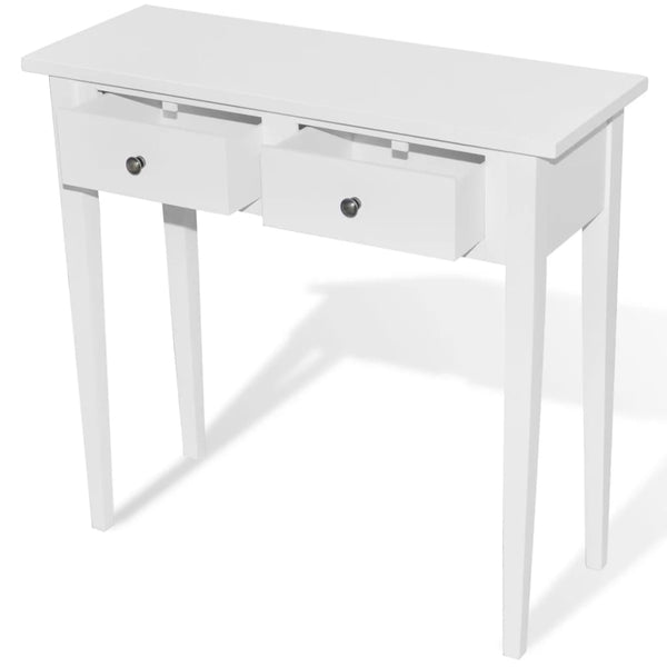 Vidaxl Dressing Console Table With Two Drawers White Dressing Tables