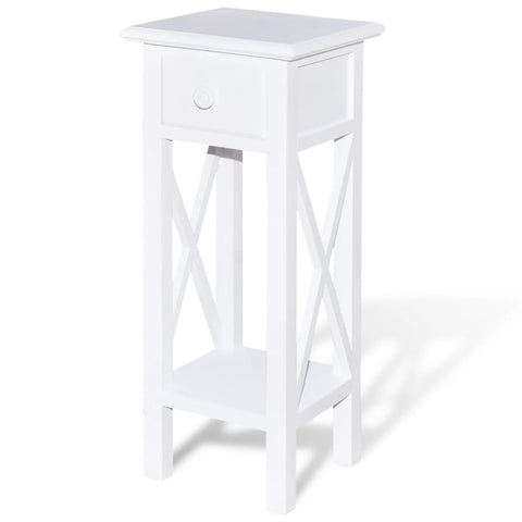 Vidaxl Side Table With Drawer White Side Tables