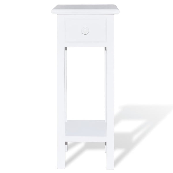 Vidaxl Side Table With Drawer White Side Tables