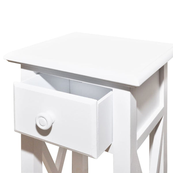 Vidaxl Side Table With Drawer White Side Tables