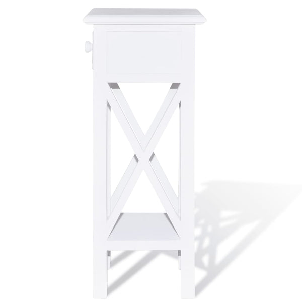 Vidaxl Side Table With Drawer White Side Tables