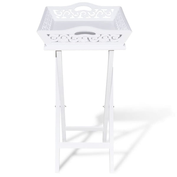 Vidaxl Side Table With Tray White Side Tables