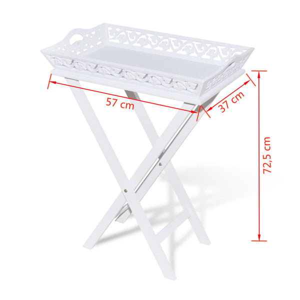 Vidaxl Side Table With Tray White Side Tables