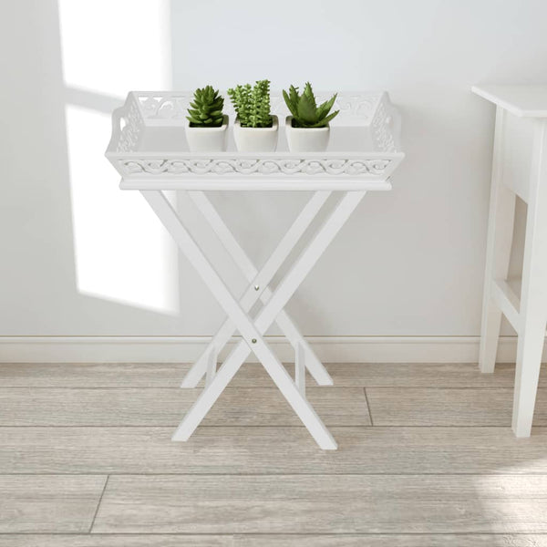 Vidaxl Side Table With Tray White Side Tables