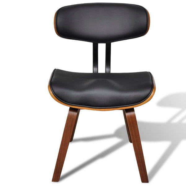 Vidaxl 6 Pcs Bent Wood And Faux Leather Dining Chairs