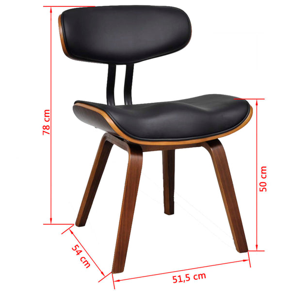 Vidaxl 6 Pcs Bent Wood And Faux Leather Dining Chairs
