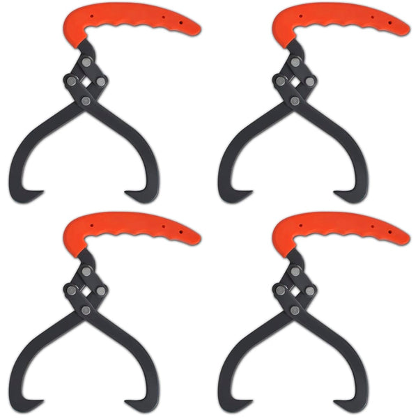 4 Pcs Log Tongs With Pvc Handle Fireplace & Stove Accessories
