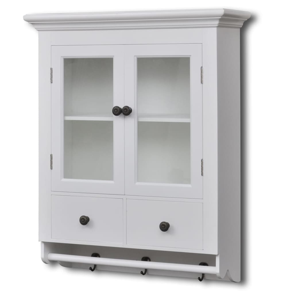 Cabinets & Cupboards Wooden Kitchen Wall Cabinet With Glass Door White
