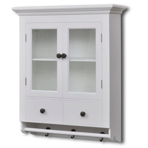 Cabinets & Cupboards Wooden Kitchen Wall Cabinet With Glass Door White
