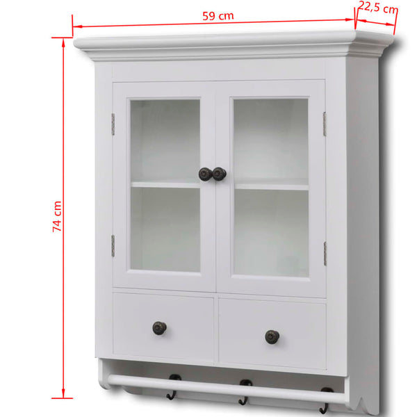 Cabinets & Cupboards Wooden Kitchen Wall Cabinet With Glass Door White