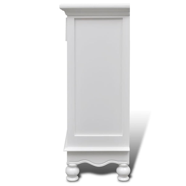 Wooden Cabinet With 2 Doors 1 Drawer White