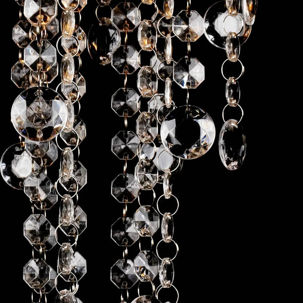 White Metal Ceiling Lamp With Crystal Beads