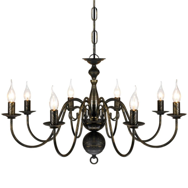 Chandeliers & Ceiling Fixtures Antique Black Metal Chandelier 8 X E14 Bulbs