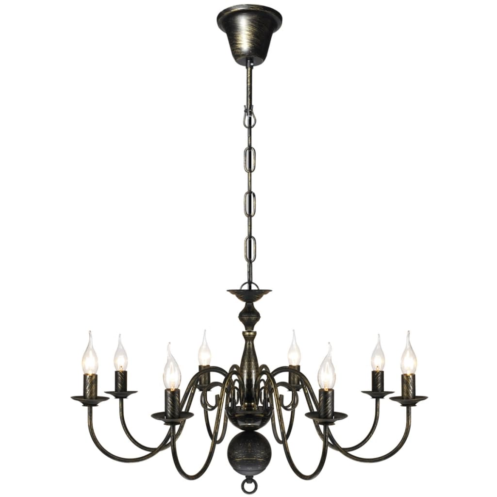 Antique Black Metal Chandelier 8 X E14 Bulbs Chandeliers & Ceiling Fixtures