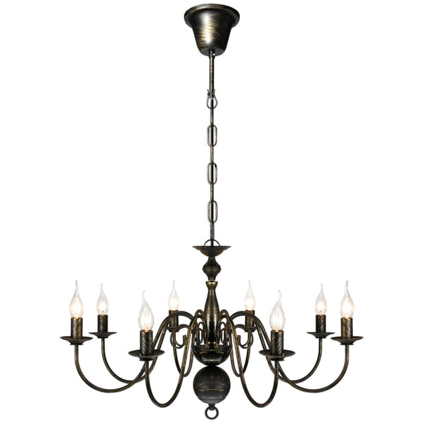 Antique Black Metal Chandelier 8 X E14 Bulbs Chandeliers & Ceiling Fixtures
