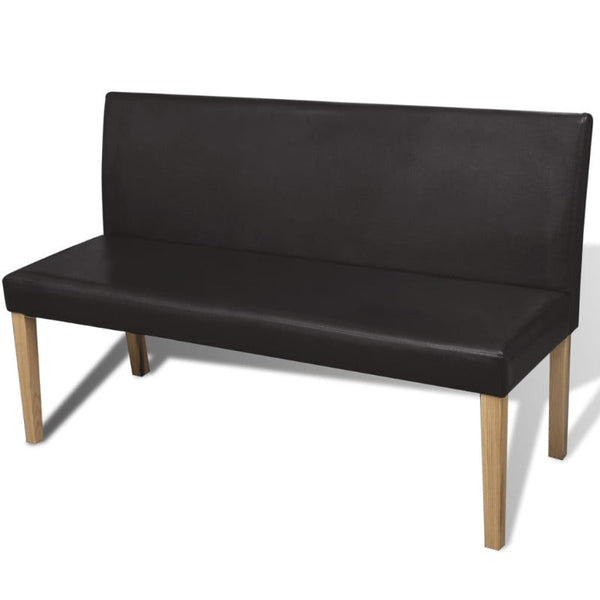 Benches Bench 139.5 Cm Dark Brown Faux Leather