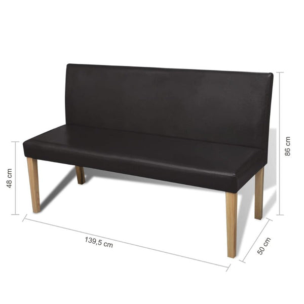Benches Bench 139.5 Cm Dark Brown Faux Leather